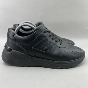 Hogan Active One Casual Sneakers Men Size 10 US, 9 UK Black Leather Comfort Shoe